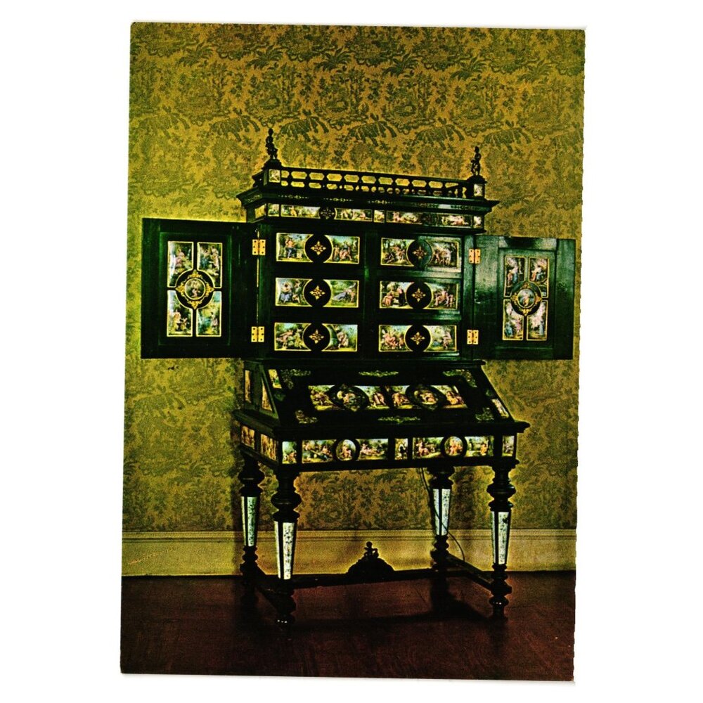 Vintage French Secretary Postcard Limoges Plaques Ringling Museum Sarasota FL